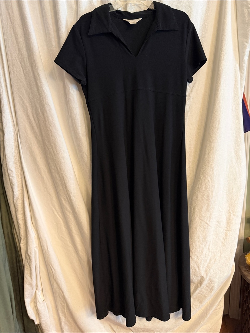 Express Black Collared V-Neck Maxi Dress